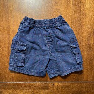 Garanimals navy plaid cargo shorts 18M
